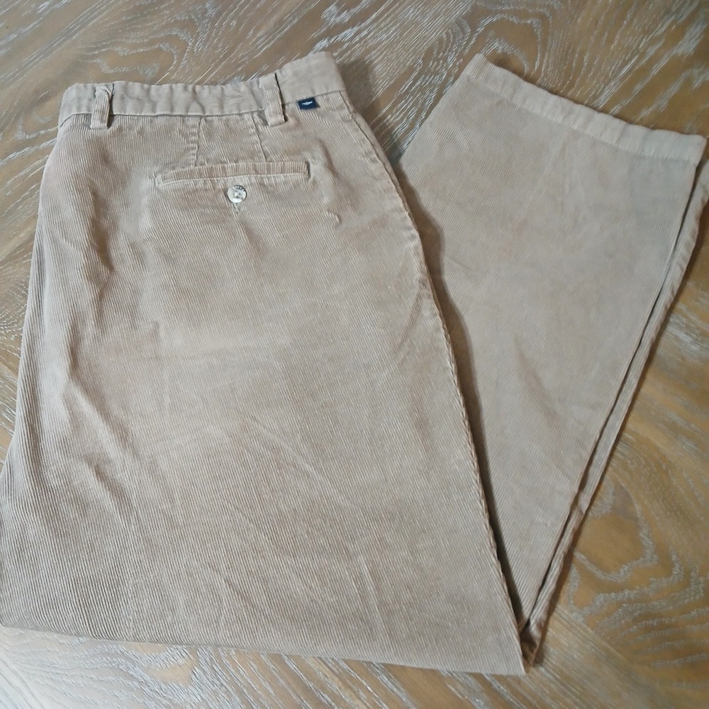 Dockers Men Corduroy Pants Sz 42x30 Brown Outdoor Flat Front Classic Fit
